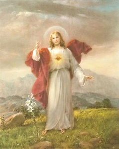 Catholic Print Picture SACRED HEART JESUS Our Lord - Picture 1 of 1