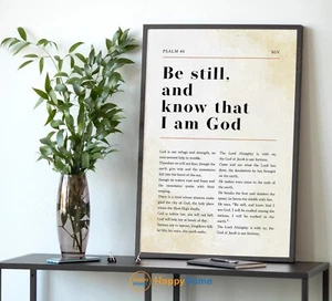 Psalm 46 NIV Be still and know that I am God Bible Verse Christian Wall Art-PA22 - Picture 1 of 16
