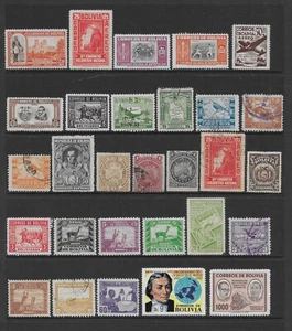 BOLIVIEN VERSCHIEDENE GEBRAUCHTE AUSGABEN 1887 bis 1980 - Bild 1 von 2