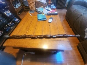 Antique 34 Inch Handmade Diamond Willow Cane Heavy Varnish Brass Harness Cap - Picture 1 of 16
