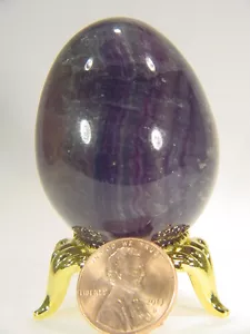 MA Flourite Arcobaleno Fluorite 45mm x 35mm Uovo e Supporto Lapidario 6136E - Foto 1 di 2