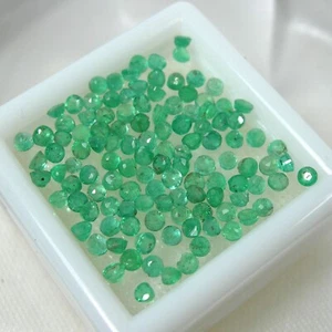 Qty 10 Round 2.0 mm Mixed Green Natural Emerald Gemstone 0.43 - 0.46 carat - Picture 1 of 21