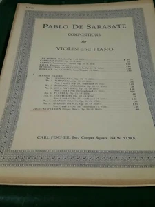 Pablo  DE Sarasate Compositions For Violin And Piano pages apart from cover - Picture 1 of 11
