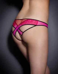AGENT PROVOCATEUR SELTEN ROSA MEGAN SEXY SLIP MIT OFFENEM RÜCKEN GRÖSSE 4 LARGE UK 12 NEU MIT ETIKETT - Bild 1 von 7