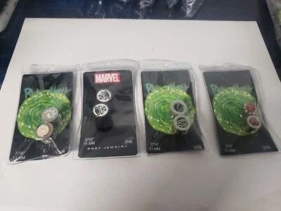 Rick and Morty + Marvel 11mm Acrílico Calibre Pendientes Tachuelas 316l X2 NUEVO Foto 1 de 4