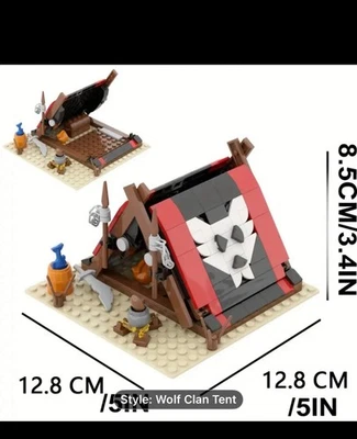 全新 2025 美国狼包 公仔 围攻帐篷 城堡 中世纪积木套装 1:1 — 第 1/4 张图片