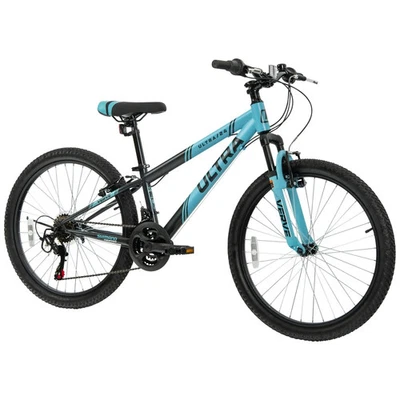 24 Inch Verve Ultra Mountain Bike Blue Steel Frame 18 Speed 24 Wheels - Image 1 of 4