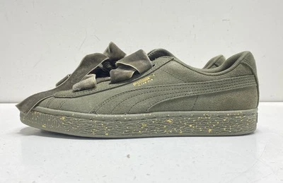 Puma Women's Olive Suede Sneaker Low Top Size 6 - Image 1 of 4
