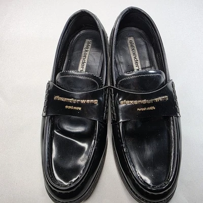 Alexander Wang Carter Logo Loafers In Black Shoes Womens US 6.5 RRP $760 - image 1 of 4