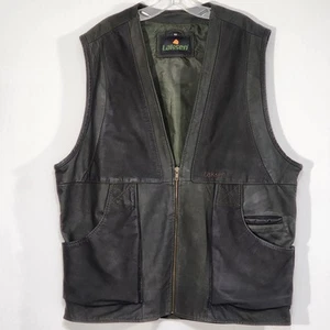 Laksen Leather Mens Sz L Hunting Sport Shooting Vest Full Zip Ammo Pockets - Picture 1 of 24
