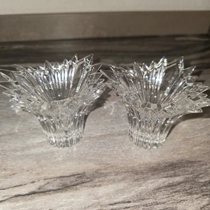 Mikasa Crystal Starburst Votive Candle Holders Set of 2 | 4” Fluted Sunburst... - Picture 1 of 5