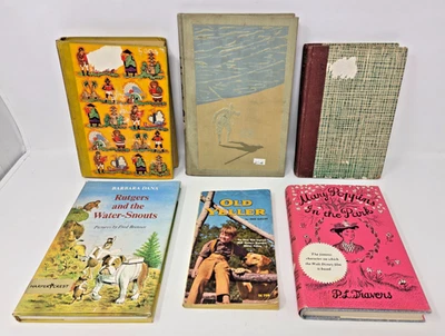 Lot of 6 Antique Vintage Fiction HC Children's Books Daniel Boone Old Yeller - Image 1 of 4