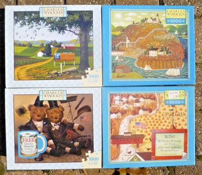 CHARLES WYSOCKI 4 拼图复古原厂密封孩之宝 Milton Bradley — 第 1/2 张图片