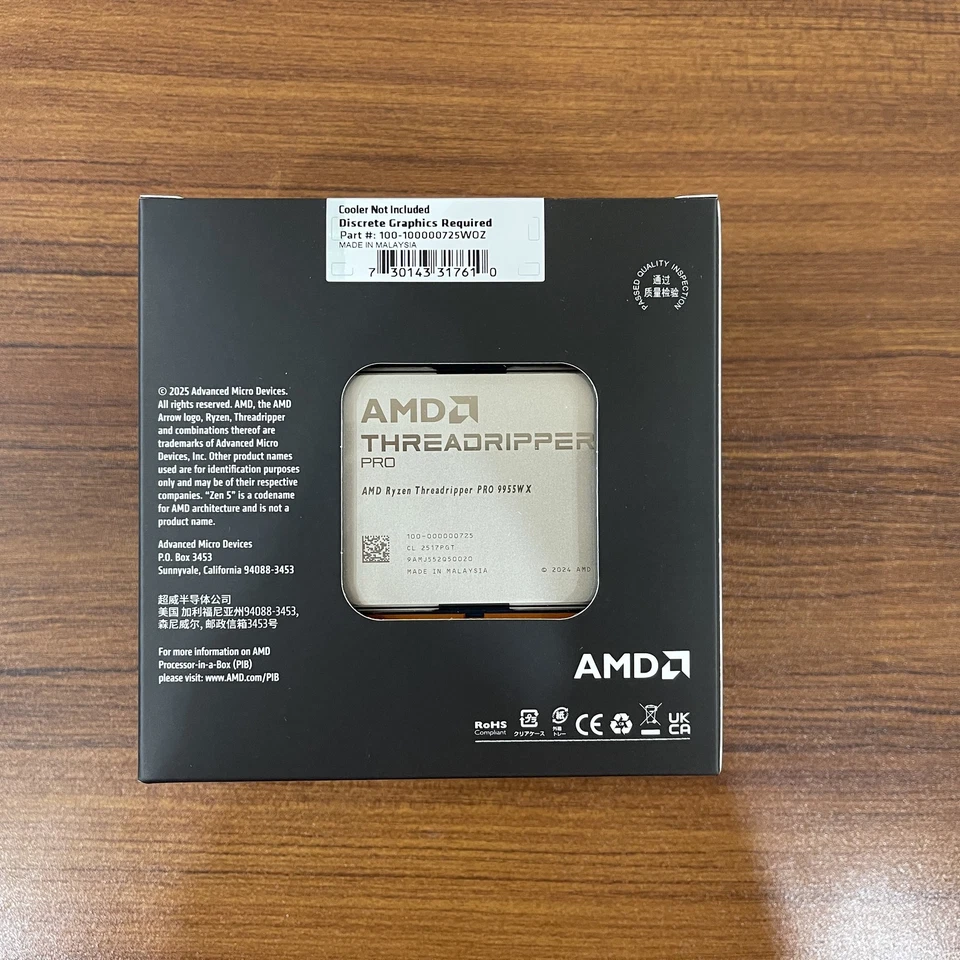 AMD Ryzen Threadripper 9955WX CPU 16 Cores, 32 Threads, 2.5GHz-5.4GHz Processor - Image 1 of 1