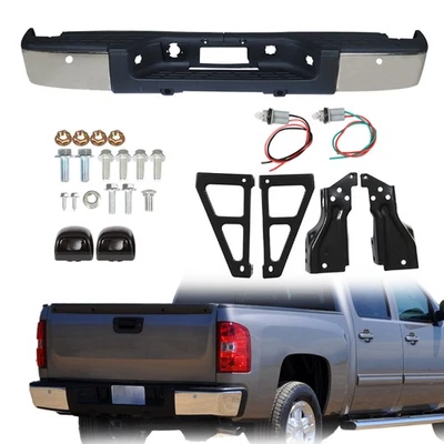 Rear Bumper Assembly For 07-13 Chevy Silverado GMC Sierra 1500 Chrome GM1103148 Foto 1 de 4