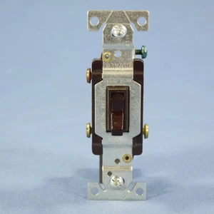 Eagle 5223-7B Brown 15A 3-Way Toggle Wall Light Switch CO/ALR Aluminum Wiring - Picture 1 of 6