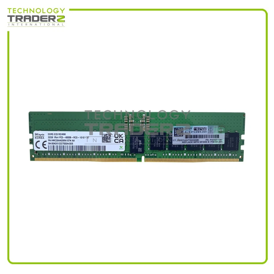 Memoria ECC 1Rx4 P50310-B21 HPE 32 GB PC5-38400 DDR5-4800 MHz P56151-001 P43327-1A1 Foto 1 de 1