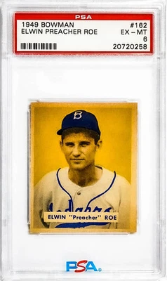 1949 Bowman Elwin Preacher Roe #162, PSA  6 - Image 1 of 2
