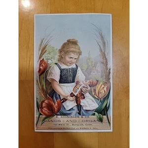 B.Shoninger & Co. - Norwich Ct.- Pianos y órganos - Tarjeta comercial publicitaria - Imagen 1 de 2