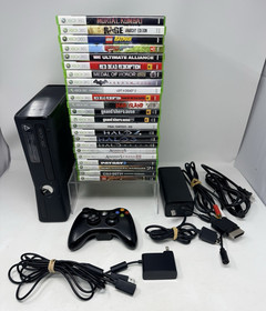 Microsoft Xbox 360 S Slim 250GB Console Bundle w/ 1 Controllers & 23 Games Lot