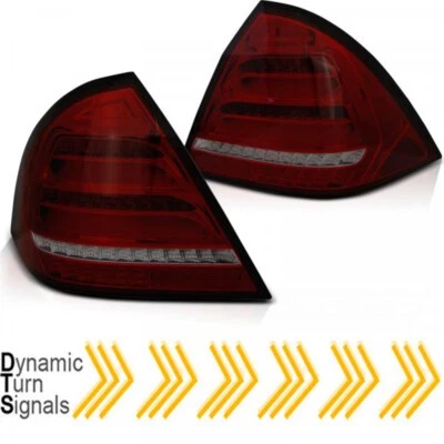 For MERCEDES C-CLASS W203 SALOON 2004 2005 2006 2007 LED tail lights red smoke - Image 1 of 3
