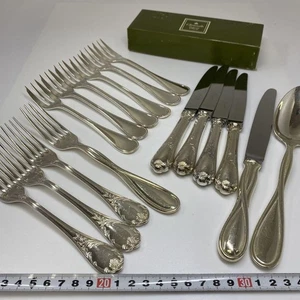 Christofle Pearl Cutlery Set 16 Pieces Silver Plated Flatware Vintage Tableware - Picture 1 of 18