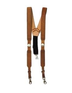 Nocona Western Suspenders Mens Galluse Buffalo Nickel Briar N85120214 - Picture 1 of 1