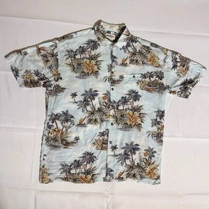 Campia Moda, RN#13185, Palm/Island/Floral, VTG, Light Blue, Male, XL - Picture 1 of 10