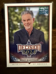 TARJETA REED HASTINGS DECISIÓN 2024 132 COFUNDADOR NTFLIX DÍA DE LAS ELECCIONES ORO 05/10 - Imagen 1 de 4