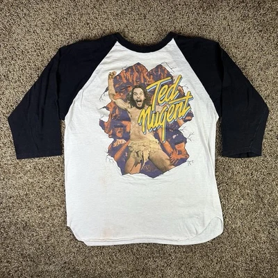 Vintage Anos 80 Ted Nugent Intensidades em 10 Cidades Concert Tour Masculino Tamanho XL 1981 - Imagem 1 de 4