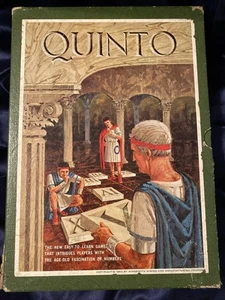 Quinto Vintage 1964 Number Board Game of Fives 3M Bookshelf Games Plastic Tiles - Picture 1 of 8