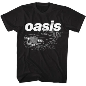 Oasis Band Be Here Now Outline Sunken Rolls Royce Men's T Shirt Rock Music Merch - Picture 1 of 5