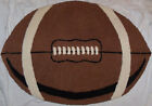 Vtg FOOTBALL Hook Rug Hooked Wall Decor Sports Art Hanging Handcrafted Large