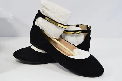 Correa de tobillo French Connection negra gamuza ballet planos nuevos en caja talla 8,5 Foto 1 de 4