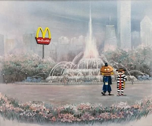 McDonalds Hamburglar Fast Food Fine Art upcycled thrift store painting - Picture 1 of 3