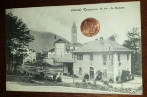 Cartolina d'epoca paesagg Italia Piemonte Verbania Trontano Ossola Stazione - Bild 1 von 2