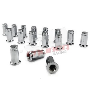 Set of 16 Flat Lug Nuts 12x1.5 17mm Hex Chrome RZR XP1000 S 900 Maverick X3 - Picture 1 of 8