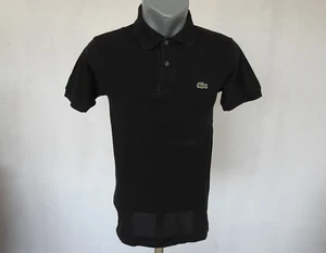Camiseta polo negra Lacoste para hombre talla 2/S manga corta 100 % algodón - Imagen 1 de 7