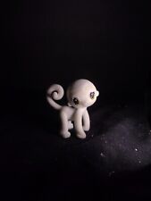 White Flocked Mini Monkey Toy 2.25 Inches 