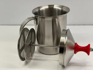 Yami 400ML Stainless Steel Manual Milk Frother Creamy Foam for Homemade Lattes - Picture 1 of 7