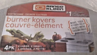 Range Kleen Burner Kovers Artículo #550-4 Acero Inoxidable Redondo, Juego de 4 (2 LG 2 SM) Foto 1 de 4