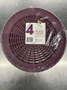 Plastic 9" Paper Plate Holders Purple Maryland Plastics 4 Plate Holders Support - Picture 1 of 3