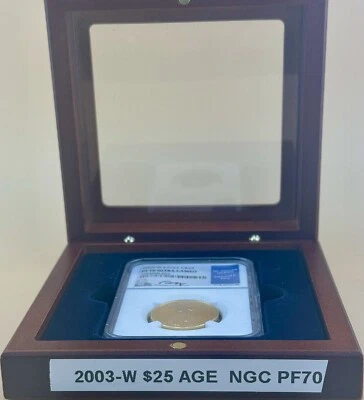 2003-W $25 American Gold Eagle  NGC PF 70  SIGNED BY ED MOY - Image 1 of 4