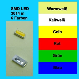 SMD LED 3014 in 6 verschiedenen Farben 1/10/25/50/100 Stück zur Auswahl  - Picture 1 of 8