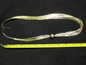 Flüssige Sterling Silber Tribal Halskette 16 Stränge Akzent Kugel 42gr - Bild 1 von 4