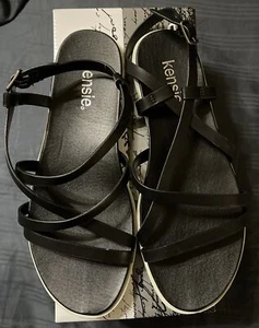 NIB Kensie Idalia Black Strappy Sandals Women's 8 - Picture 1 of 4