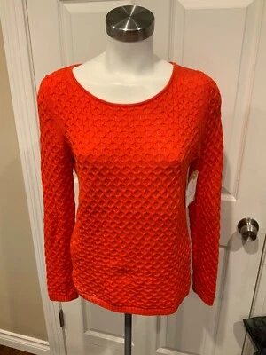 J. Suéter de malha Crew vermelho cabo, tamanho pequeno - Imagem 1 de 4