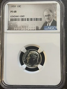 1959 Roosevelt Dime - NGC PF68-  Blast White Beauty - Picture 1 of 4