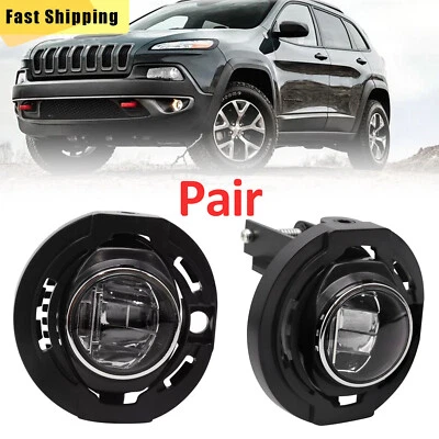 Pair Front LED Fog Lights Lamps Left Right Fit For 2014-2021 Jeep Grand Cherokee - Image 1 of 4