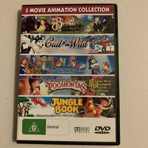 5 Animation Collection: Black Beauty, Pocahontas, Jungle Book, Call Of Wild DVD - Picture 1 of 4